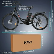 Vivi Electric Bike for Adults 26 Electric Cruiser Bike 48V 500W Step-Through Electric Bike 19.8MPH & City Commuter Electric Bike with Cruise Control, UL2849 Certified