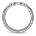 thumbnail image 2 of Grey Titanium Ring Band Wedding Standard Domed Grooved, 2 of 6