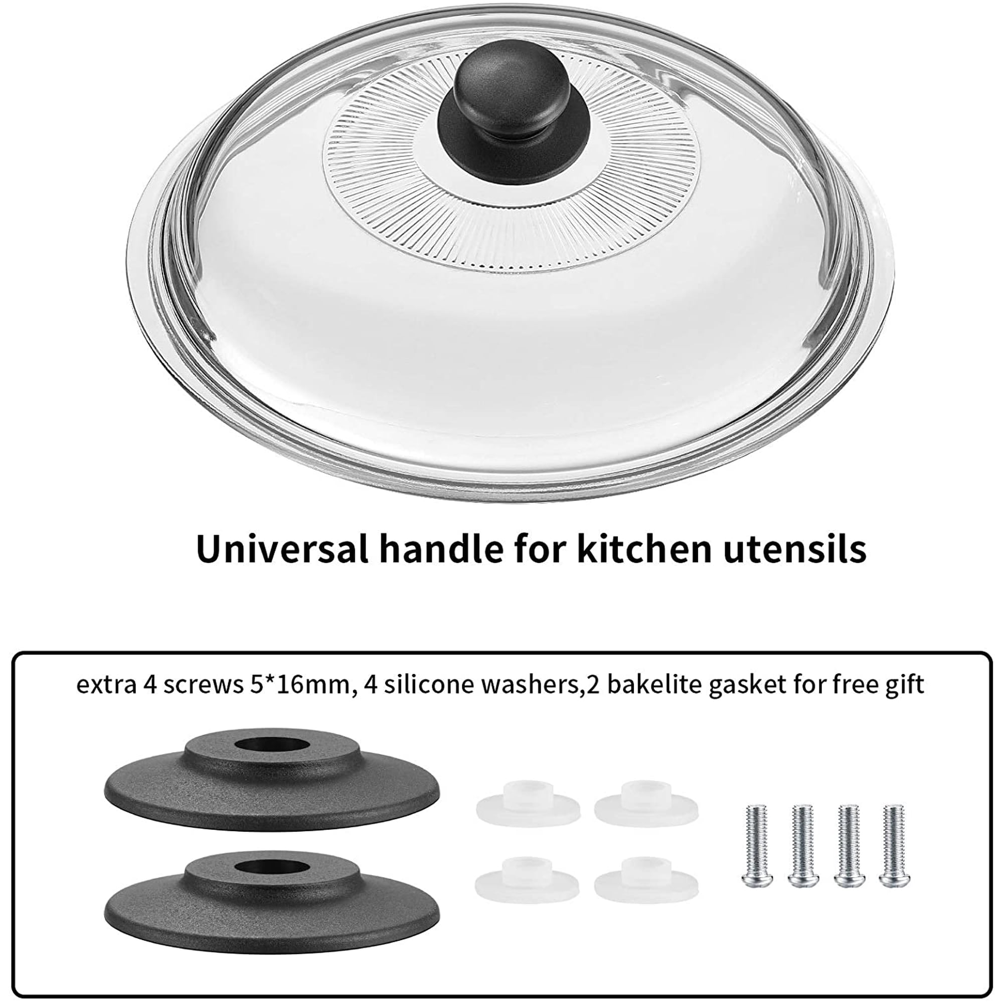 4 Poignées De Remplacment Pour Couvercle De Casserole - Universelles, Bakélite Résistante à La Chaleur