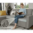 thumbnail image 6 of Howcool Convertible Sofa Bed Couch for Living Room, 82" Sleeper Sofa with Pull Out Bed, L-Shaped Sectional Couch with Reversible Storage Chaise, Linen Fabric Sofa with USB Charging Ports,Light Grey, 6 of 7