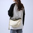 thumbnail image 4 of Bolsos de hombro de lona para mujer Bolso bandolera de gran capacidad Bolso sólido (Blanco), 4 of 6