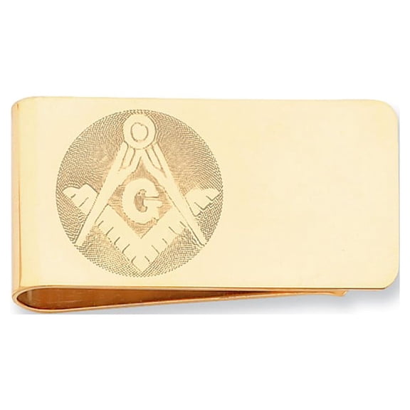 Gold-plated Kelly Waters Masonic Money Clip; for Adults and Teens; for Women and Men