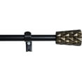 thumbnail image 2 of Urbanest Adjustable Single Curtain Rod Set Black With Gold Truss Finials – 3/4-Inch Diameter, With Black Rod, 28–48 Inches, 2 of 2