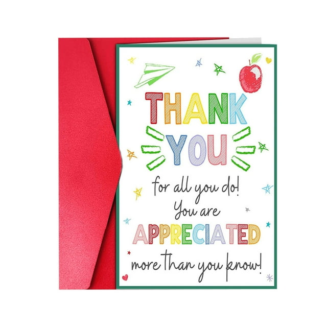 Teacher Appreciation Card Teacher Appreciation Card Bulk Teacher's Day Teacher Teacher Card Teacher Appreciation Of The Year (Thanks) Women Cards Floral Note Cards with Envelopes Norm Cards Custom