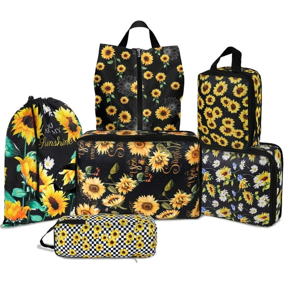 6 Set Compression Packing Cubes for Suitcases Waterproof Travel Bags Organizer for Luggage Backpack Space Saver