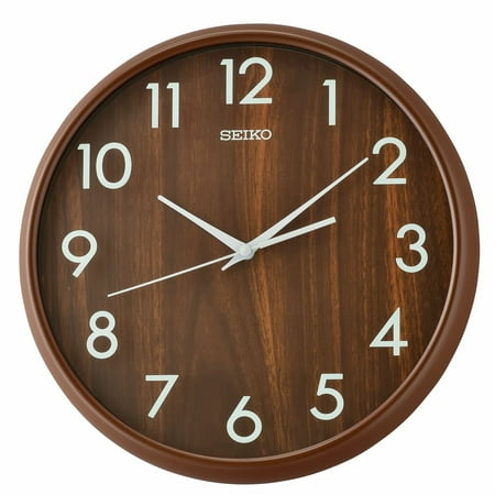Seiko QXA810BLH Wall Clock, Dark Brown