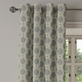 thumbnail image 2 of Ambesonne Geometric Grommet Curtain, Oval Shapes Stripes, 50" x 96", Beige and Taupe, 2 of 6