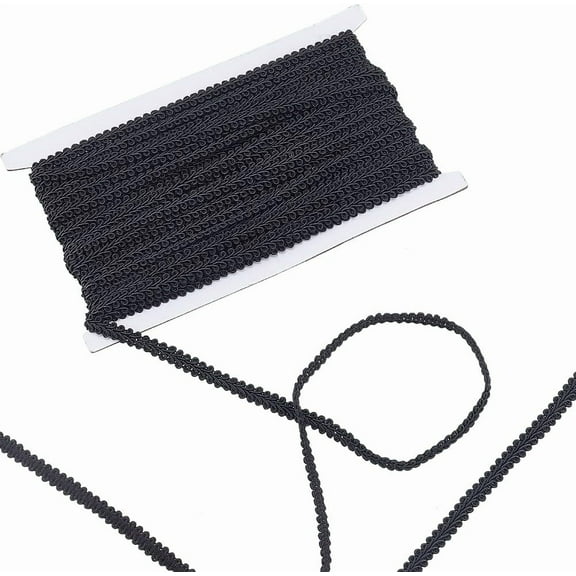27 Yards Black Braid Lace Trim 1/4 inch Polyester Gimp Braid Trim Centipede Braid Trim Decorative Craft Lace Ribbon for Upholstery Curtain Costume Crafts Sewing Decor Black