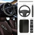 thumbnail image 3 of Renewold American Tribal Black 15 PCS Car Seat Cover Full Set, with Steering Wheel Seat Belt Strap Rear View Mirror Cover Trash Can Coaster Keychain Air Vent Storage Bag Car Decor Universal Fit, 3 of 7
