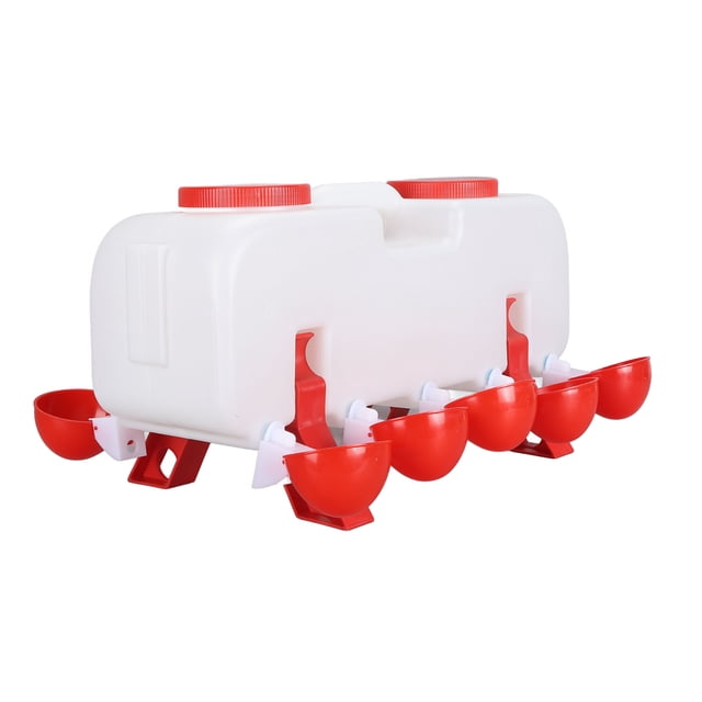 Bebedero Para Pollos De Gran Capacidad De 10 Litros, Comedero Para Aves De Corral Con Orificios Preperforados Y 10 Tazas De Agua, Fácil Instalación Y Manejo, Evita Ranuras De