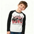 thumbnail image 2 of DDSOL Toddler Boys T-Shirts Long Sleeves Valentines Day Truck Graphic Tops Black 5T, 2 of 5