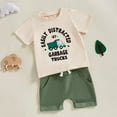 thumbnail image 3 of Gerichy Toddler Kids Baby Boy Summer Outfits Boys Short Sleeved Two piece Set With Truck Letter Printing Baby Boys Clothes Baby Outfits Shirts Sets Toddler Baby Boys Summer 2PCS Clothes Set, 3 of 6