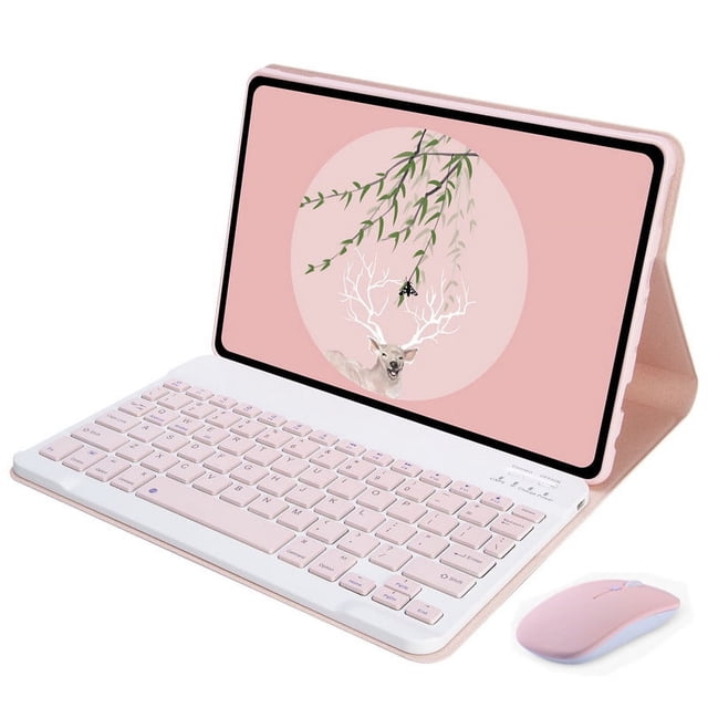 For Mi Pad 6 Case with Keyboard Case for Xiaomi Pad 6 2023 for Xiaomi Pad 6 Pro 11 inch Tablet Cover Keyboard Teclado Funda pink with mouse German(QWERTY)