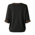thumbnail image 3 of Sweatshirt for Women Crew Neck 3/4 Sleeve Pullover Retro Witch Broom Moon Graphic Printed Top Loose Fit Casual Fall Halloween Holiday Tops Dark Gray S, 3 of 3