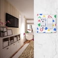 thumbnail image 5 of Yayeee Rocker Switch Wall Plate 3-Gang 6.5"x4.6" Home Decorative Outlet Cover, Blue Retro Triangles, 5 of 6