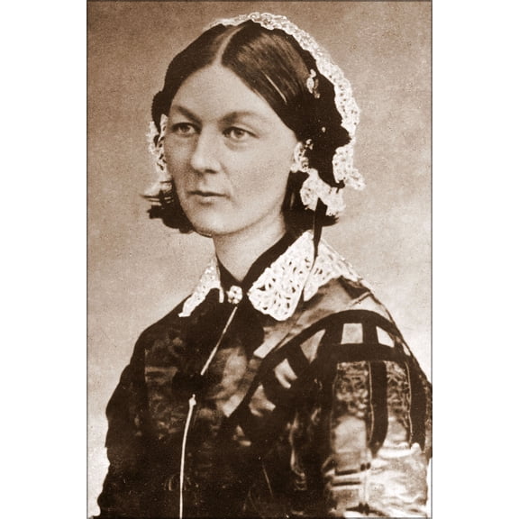 24"x36" Gallery Poster, Florence Nightingale CDV by H Lenthall 1850s
