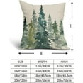 thumbnail image 4 of Watercolor Tree Pillow Covers 18x18 Set of 2 Green Teal Forest Rustic Nature Themed Decorative Throw Pillows Winter Christmas Outdoor Farmhouse Linen Cushion Case Decor for Sofa Couch Bed, 4 of 6