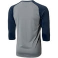 thumbnail image 2 of New Balance Mens 3/4 Sleeve Baseball Raglan Shirt Navy S, 2 of 2