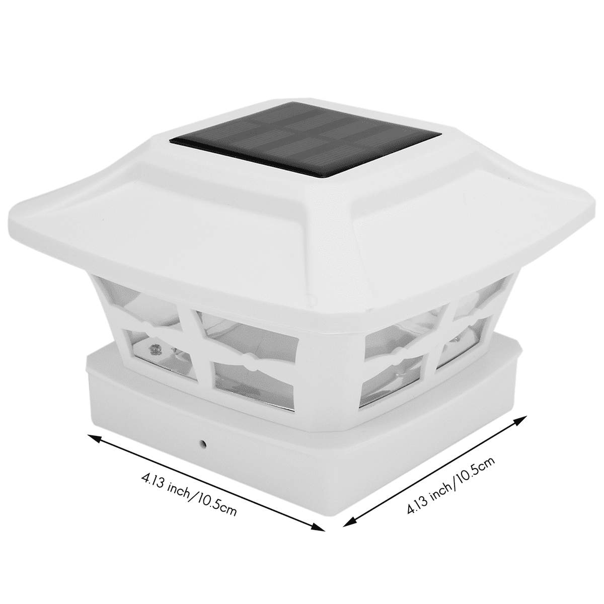 Lot De 2 Lampes Solaires Pour Poteaux Extérieurs - Capuchons Noirs Pour Poteaux 10x10cm à 15x15cm, éclairage LED Blanc Chaud, IP44 | Décoration Jardin Terrasse