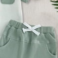 thumbnail image 5 of KPOPLK Button Up Toddler Baby Boy Outfit Set Summer Boy Casual Short Sleeve Shirt Top and Shorts Set Clothes(12-18 Months,Green), 5 of 5