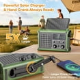 thumbnail image 3 of Radio meteorológica Raynic de 1200 mAh con carga solar y con manivela, 3 of 9