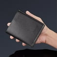 thumbnail image 4 of Tnobhg Men Wallet Faux Leather Solid Color Large Capacity Business Style Zipper Closure Multiple Slot Firm Sticthing Portable Credit Card ID Card Holder Money Bag, 4 of 7