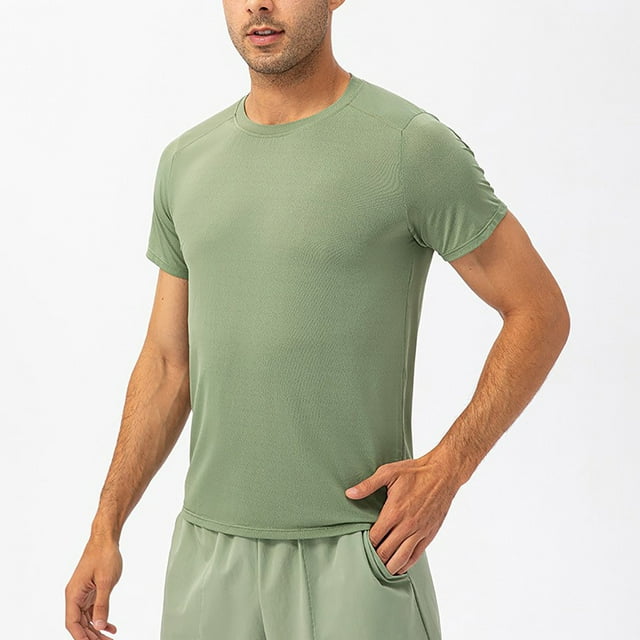 DPTALR Combinaison de Course Ample pour Homme de Printemps, Absorbant la Sueur, Respirante, Entraînement Physique, Décontractée, Manches Courtes, Col Rond, Haut/chemise