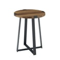 thumbnail image 6 of Walker Edison Rustic Wood and Metal Round End Table, Reclaimed Barnwood, 6 of 9