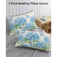 thumbnail image 3 of Blue Floral Pillow Covers King Size 2 Pack, Summer Botanical Hydrangeas Butterfly Soft Bed Throw Pillowcases Breathable Cooling Long Lumbar Body Pillow Sham Cover for Bed Sofa 20''x36'', 3 of 7