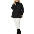 thumbnail image 2 of Agnes Orinda Women's Plus Size Denim Jacket Buttons Long Sleeves Jean Jackets 3X Black, 2 of 6