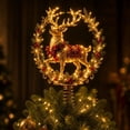 thumbnail image 5 of 3D Lighted Christmas Tree Topper Collection, Reindeer Tree Topper, LED Warm White Twinkling Lights, Indoor Home Decor, Vintage Holiday Ornament, 5 of 7