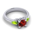 thumbnail image 3 of 2.50 Ct Round Shape Garnet & Peridot Gemstone Beautiful Anniversary Ring for her Solid 14K White Gold Size 6.5 by Diamond-Capitals, 3 of 8