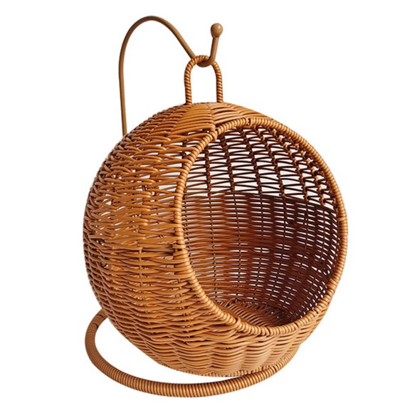 Imitation Rattan Cats Basket Hammock Bed for Small Space Comfortable Small Cats Nest for Indoor and Outdoor