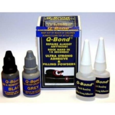 - K Tool International QB2 Quick Bonding Adhesive Kit, Two 10ml Bottles Adhesive, With Black And Gray Filling Powders