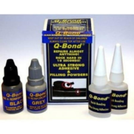 K Tool International QB2 Quick Bonding Adhesive Kit, Two 10ml Bottles Adhesive, With Black And Gray Filling