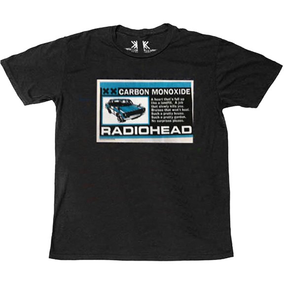 Men's Radiohead Carbon Patch (100% Organic Cotton) Slim Fit T-shirt Small Black