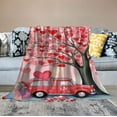 thumbnail image 2 of ONETECH  Valentines Day Blanket Super Soft Flannel Throw Blankets Pink Red Love Heart Gnomes Truck Blanket Cozy Warm Fuzzy Plush Blankets for Couch Bed Sofa Valentines Day Decor, 2 of 6