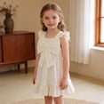 thumbnail image 2 of Shachafan Girls Sleeveless Flutter Dress With Bowknot Backless Summer Casual Party Wear Toddler Baby Floral Print Outfit Girls Holiday Outfits, 2 of 9