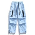 thumbnail image 2 of Men's Baggy Hiking Cargo Pants Outdoor Lightweight Water Resistant Parachute Pants Comfort Adjustable Drawcord Cuffs Flexible Elastic Waist Multi-Pocket, 2 of 6