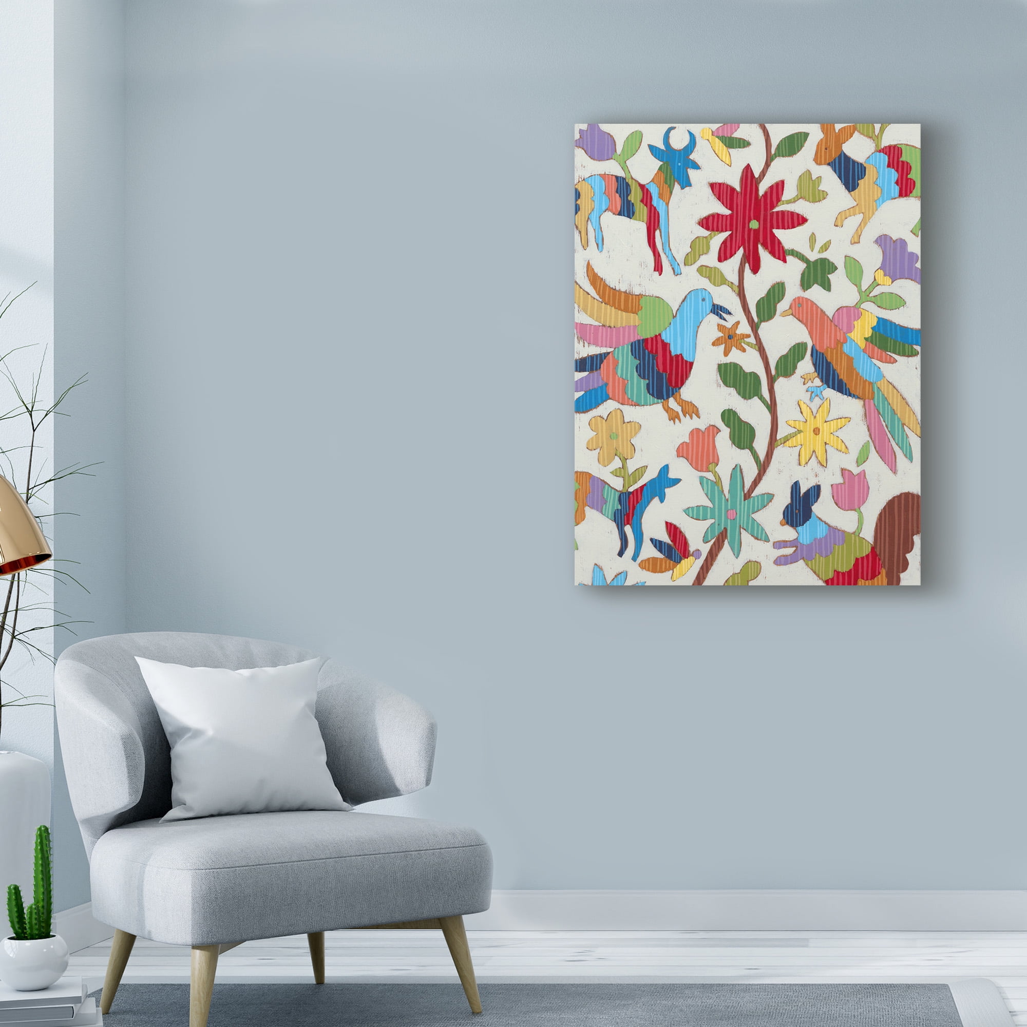 Trademark Fine Art 'Otomi Embroidery I' Canvas Art by Chariklia Zarris