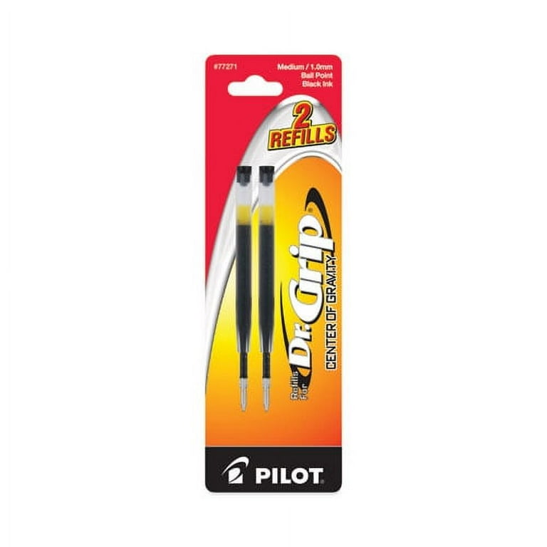 Refill for Pilot Dr. Grip Center of Gravity Ballpoint Pens, Medium Conical Tip, Black Ink, 2/Pack Refill for Pilot Dr. Grip Center of Gravity Ballpoint Pens, Medium Conical Tip, Black Ink, 2/Pack