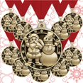 thumbnail image 1 of Paquete de 10 unidades navideñas de Papá Noel y muñeco de nieve de Medal Crown Awards, 1 of 4