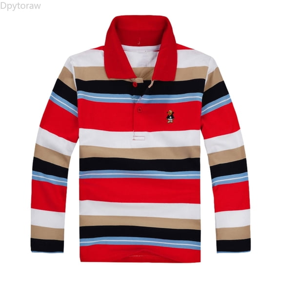 Dpytoraw Kids Boys Girls Long Sleeve Fashion Casual Striped Shirt Button Closure Fashion Comfortable & Soft Fabric Boys Long Sleeve T Shirts Size 5-6 Years
