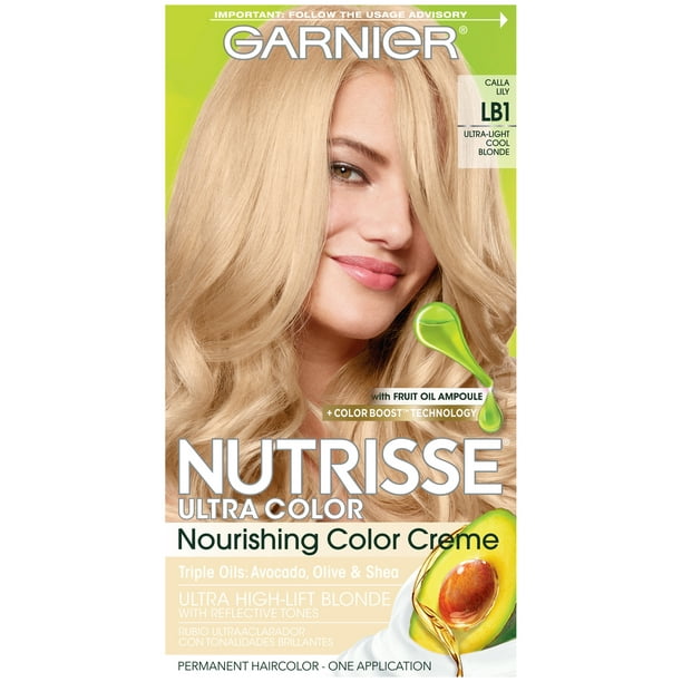 Garnier Nutrisse Nourishing Hair Color Creme, LB1 Ultra Light Cool Blonde,  1 Kit 