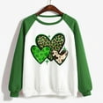 thumbnail image 4 of Tponi Clovers Prined Heart Graphic T-Shirts Crew Neck Top Long Sleeve Shamrock Multicolor Women S.T Patrick Day Shirt S, 4 of 4