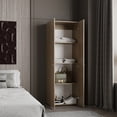 thumbnail image 5 of Dressers Home 2 Door Closet System, Four Fixed Shelves, Compact Wardrobe for Bedroom Organization, Laundry Room Organization, Utility Room Organization, Freestanding Storage Furniture, Natural Oak,Ch, 5 of 8