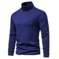 thumbnail image 3 of Baqcunre Knit Sweater Solid Color Round Neck Long Sleeve Pullover Sweater Men's Sweater Men's Tops,L,Mens Sweaters And Pullovers,Mens Sweater,Long Sleeve Shirts For Men,Mens Clothes,,Blue, 3 of 4