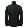 thumbnail image 1 of Camisa gótica de hombre con cuello alto y mangas abullonadas, ribete de encaje, poliéster, para todas las estaciones, elegante para fiestas/vacaciones., 1 of 6
