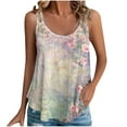 thumbnail image 2 of Runfenguu Women'S Tank Top Floral Tank Top Women'S Summer Loose Casual Fashion Print Crew Neck Tank Tops Summer Vests For Women, 2 of 5