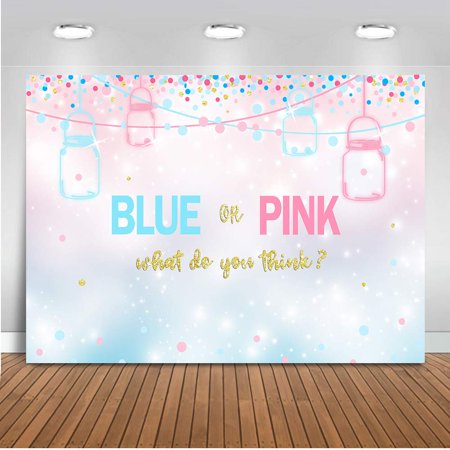 Blue Or Pink Gender Reveal Backdrop Gender Reveal Baby Shower